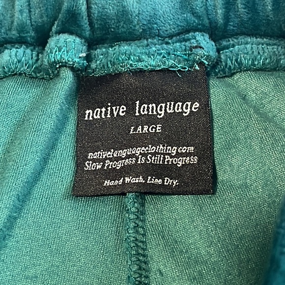 Native Language Velour Fuzzy Soft Soccer Sweatpants Joggers Large - Picture 4 of 4